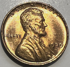1939 D  Lincoln Wheat Cent BU Brilliant Uncirculated Gem from OBW Bank Roll picture