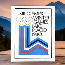 1980 Winter Olympics Vintage Lake Placid 1980 Olympic Logo Poster (Original)  picture