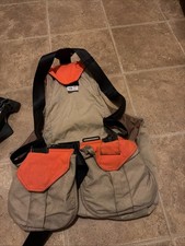 Vintage Quilomene Upland Hunting Strap Vest Made In Montana Orange Khaki Size 32 picture
