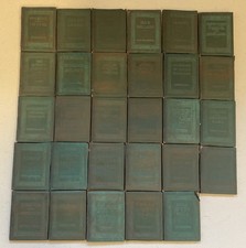 Antique Mini Little Leather Library Books 1920's Green Lot Of 29 Rancroft Ed picture