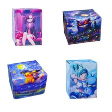Anime PTCG Trading Card Deck Box PU Leather Storage Case Pokemon Card Holder picture