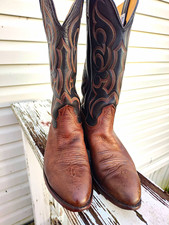 VTG Nocona Sueded Toro Leather Western Cowboy Boots, Men's US 10 D Style 6636 picture