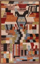 Geometric Moroccan Oriental Area Rug Berber Wool handmade Room Size Carpet 7x10 picture
