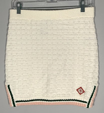 Casablanca Boucle Women's Size L White Cotton Skirt NWT picture