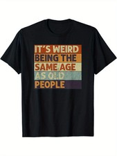Comfortable Short Sleeve Print Men's Crew Neck Sports T-shirt, It's Weird Being picture