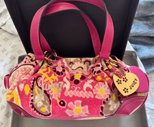 Juicy Couture Floral Terry Cloth Shoulder Bag Pink Y2K picture