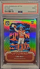 2024 Donruss Optic Bo Nix Uptowns #3 RC Rookie SSP PSA 9 MINT Broncos 🔥 🏈 picture