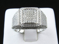 14K White Gold 2CT Round Cut Lab Created Diamond Pave Unisex Classic Ring picture