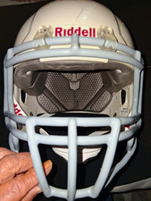 Riddell Full Face Football Helmet White/Gray w/chin strap  Small/Medium picture