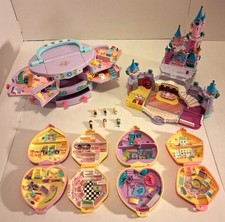 Polly Pocket Bluebird Vintage Lot Disney Castle Compacts Dolls Playsets  picture