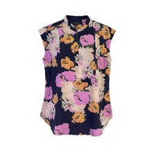 J.Crew Womens Multicolor Floral Print Sleeveless Button-Front Blouse Size S picture