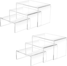 2 Sets Acrylic Display Risers 3 4 5 Inch Clear Cupcake Stand 6PCS picture