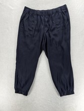 Talbots Joggers Womens 2X Plus Blue Twill Tencel Lyocell Ankle Cuffed Casual NWT picture