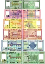 Lebanon 1000-100000 Livres 6 Pieces Set, 2014-2022, P-90-95, UNC picture