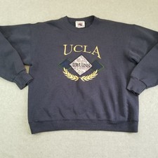 Vintage UCLA Bruins Sweater Mens Medium Navy Blue USA Player Sportswear Crew 90s picture