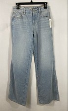 PacSun Women's Velma Light Wash Wide Leg High Rise Cotton Denim Jeans NWT Sz 25 picture