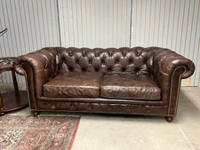 **🚚 Free Delivery** Restoration Hardware Kensington 6.5’ Leather Loveseat 🚚 picture