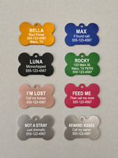 Custom Laser Engraved Pet ID Tag Personalized Dog Cat Name Phone Aluminum Tag picture