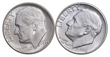 Choice Unc 1956 P+D Roosevelt Dime Gem BU Collection Lot Set picture