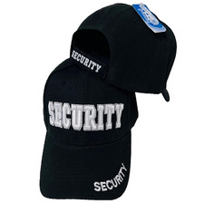 Black SECURITY 3D Embroidered Adjustable Vented Baseball Hat Ball Cap BOXED New picture