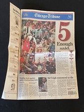 1997 Chicago Tribune Chicago Bulls Win 5th NBA Championship Michael Jordan picture