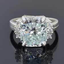 Certified Natural 4.45ct VS1 Radiant White Diamond Ring 925 Silver Fine Jewelry picture