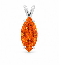 RARE 3.50 Ct Certified Flame Orange Diamond Solitaire Necklace, FREE Studs picture