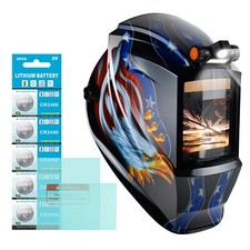 TRQWH Large View Welding Mask Auto Darkening Solar True Color with 4 Arc Sensor picture