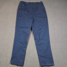 Alfred Dunner Allure Pant Womens 8P Blue Super Stretch Slimming Straight Denim picture