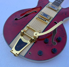 Flaw 6 String Electric Jazz Guitar Semi-Hollowbody BoneNut Glossy Finish Tremolo picture