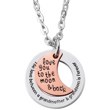 LParkin Grandma Necklace Gifts For Grandmas From Grandson The Love Between a Gra picture
