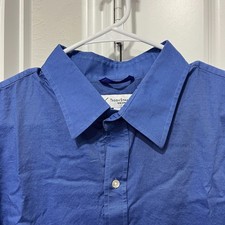 Teddy Stratford Shirt Sz 6 Mens XXL Blue Long Sleeve Zippered Zip Fit Casual picture