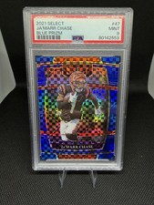 Panini 2021 Select Concourse Ja'Marr Chase #47 Blue Prizm 99/199 RC PSA 9 picture