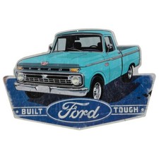 Blue Distressed Ford Truck Metal Sign 1960-1970's Ford Garage Mancave Barn Shop picture