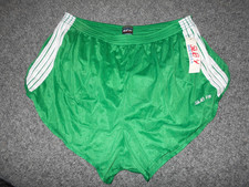 SUB 4 VTG 1980'S NEW DEADSTOCK MENS XXL GREEN ATHLETIC RUNNING SHORTS picture