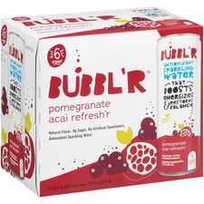 BUBBL'R Antioxidant Sparkling Water, Pomegranate Acai Refresh'r, 12 fl oz, 6 Pac picture