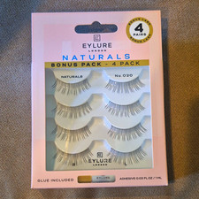Eylure Naturals No.020 Strip Eyelashes 4 Pairs Black Short, Glue Included picture
