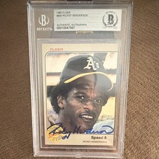 1983 Fleer - Rickey Henderson #646 AUTOGRAPHED Beckett Certified HOF Oakland A picture