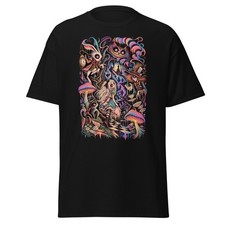 Alice in Wonderland Cheshire Cat Mad Hatter White Rabbit Graphic T-Shirt picture
