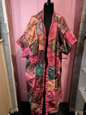 100% Cotton Patchwork Kimono Duster Boho Hippie Open Front Long Jacket One size picture