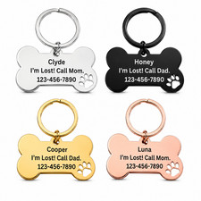 Stainless Steel Personalized Dog Pet tags Double Side Engraved ID Dog Cat Tag picture