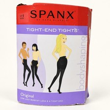 SPANX Tight-End Tights Original Black Size E Body Shaping Opaque Open Box picture