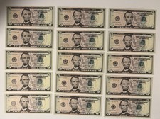 (15) Uncirculated $5 / Five Dollar Bills In Sequential/Consecutive Order (2021) picture