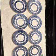Churchill Blue Willow Cup Saucers (8) picture