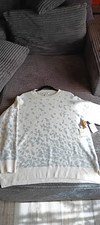Christian Siriano Ivory/Gray Animal Print Knit Crewneck Pullover Sweater 1X NWT picture