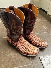 Stetson Boots Men's Western Cowboy Boots Brown Crocodile with Leather US 9.5D picture