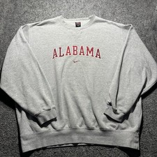 VTG Nike Alabama Crimson Tide Men's Gray Pullover Game Day Long Sleeve picture