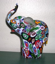 Vintage Murano Italy Millefiori Glass Elephant Figurine 4