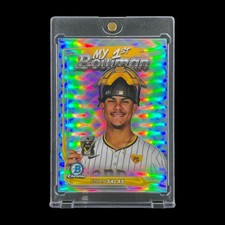 ETHAN SALAS ROOKIE SILVER REFRACTOR 1ST BOWMAN HOLO 2024 Bowman Chrome - Padres picture