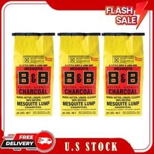 3 pack, B&B Charcoal 20 Pound Mesquite Lump Charcoal picture